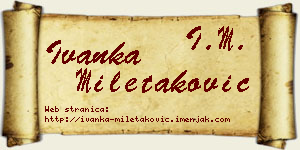 Ivanka Miletaković vizit kartica